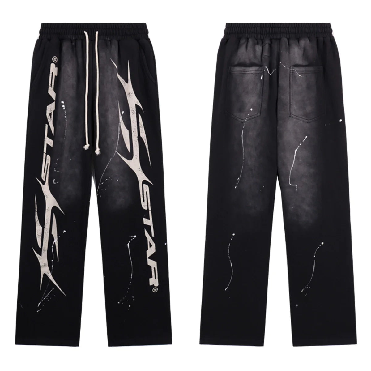 Hellstar Paint Sweatpants Black White