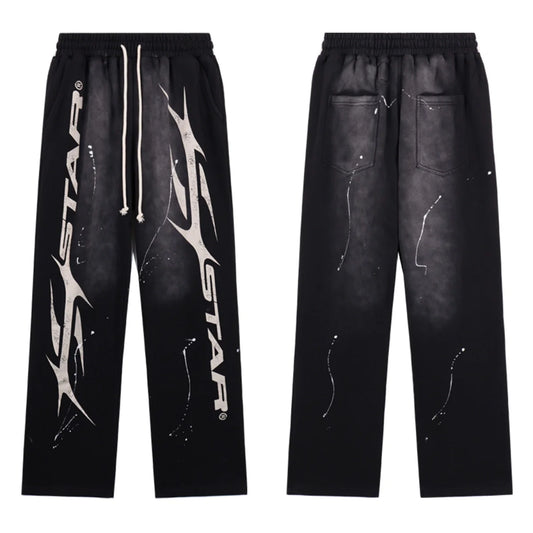 Hellstar Paint Sweatpants Black White